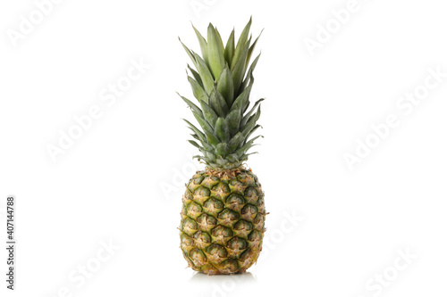 Tasty ripe pineapple isolated on white background © Atlas