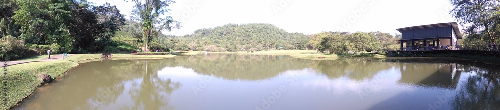 Lake and mountain panorama