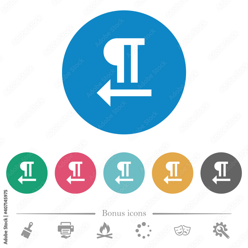 Right to left text direction flat round icons Right to left text direction flat round icons