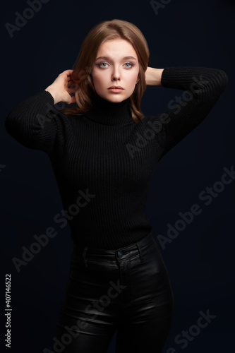 female portrait in black