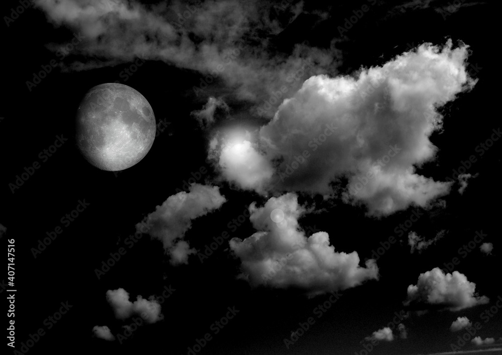 Fototapeta premium The moon in the night sky