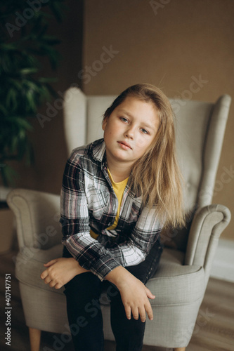 Teenage girl at home relax 