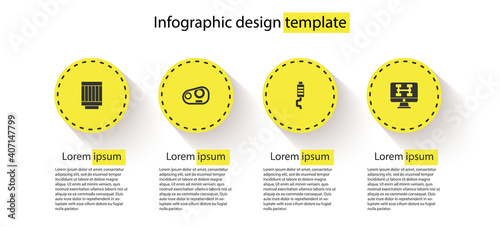 Set Car air filter, headlight, muffler and Diagnostics condition of car. Business infographic template. Vector.