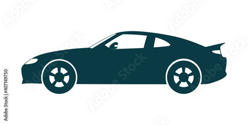 Sport coupe car icon on white background isolated. Vector illustration. 