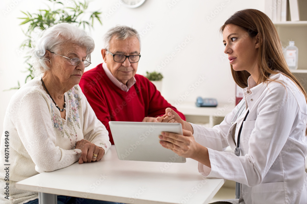 Senior couple on consultation with a doctor