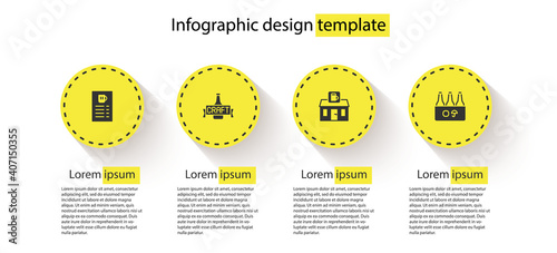 Set Beer menu, bottle, Store building of beer shop and Pack bottles. Business infographic template. Vector.
