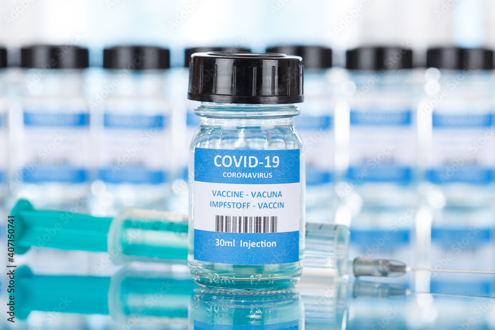 Coronavirus Vaccine bottle Corona Virus syringe COVID-19 Covid vaccines copyspace copy space Coronavirus Vaccine bottle Corona Virus syringe COVID-19 Covid vaccines copyspace copy space