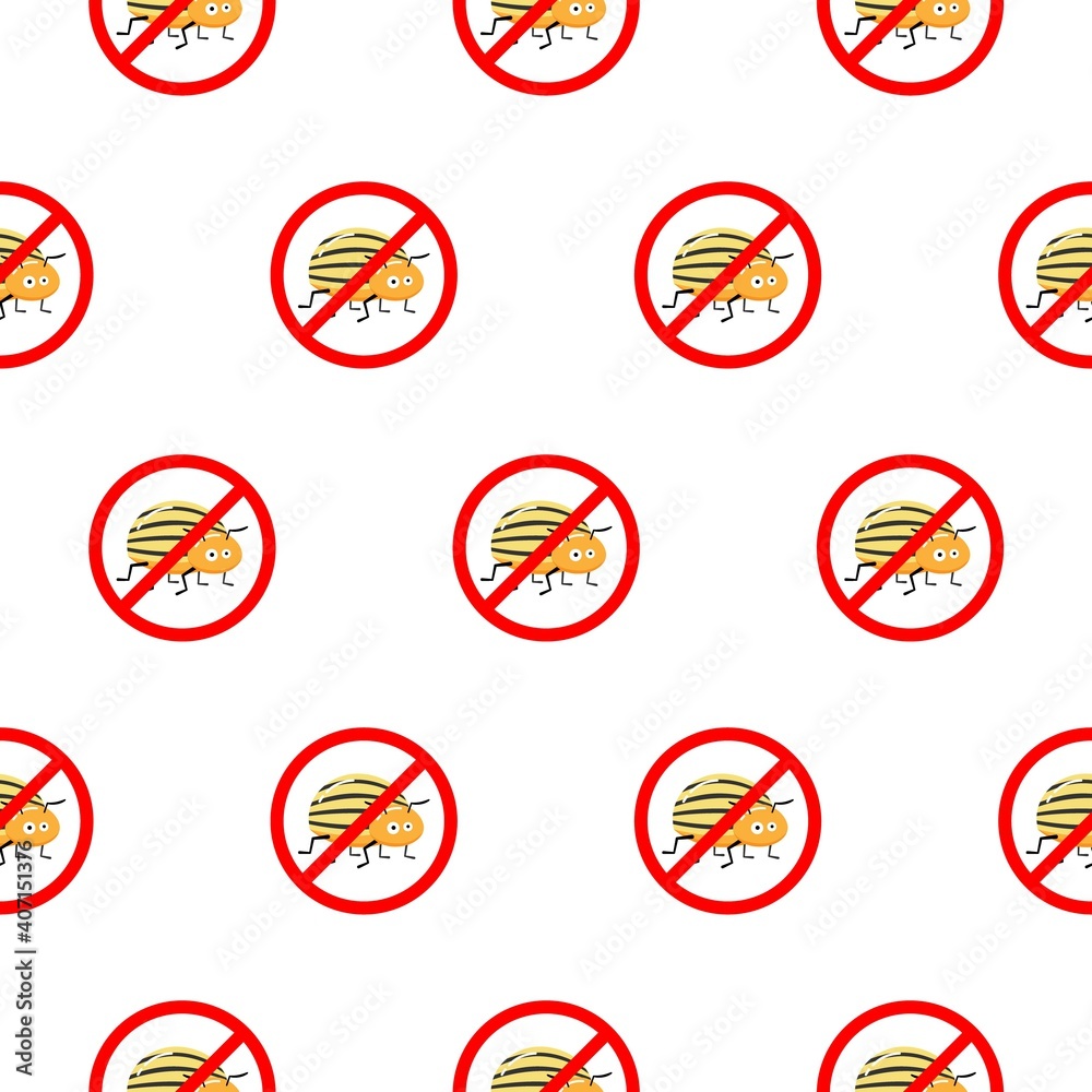 Prohibition sign colorado beetles pattern. Simple illustration of prohibition sign colorado beetles vector pattern Prohibition sign colorado beetles pattern. Simple illustration of prohibition sign colorado beetles vector pattern