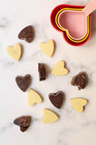Saint valentine heart white and black chocolate