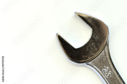 Wrench tool isolated on white background.