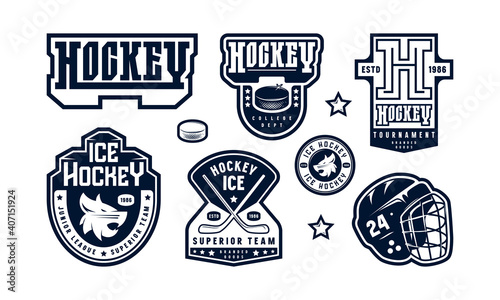 Badges set of ice hockey team