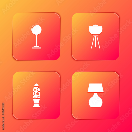 Set Floor lamp    and Table icon. Vector.