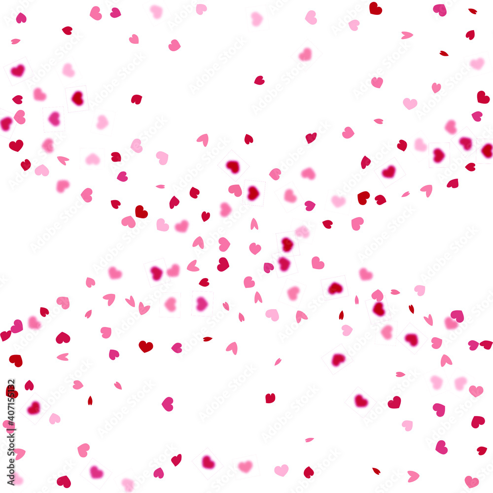 Heart Background. Empty Vintage Confetti Template. 8 March Banner with Flat Heart. St Valentine Day Card with Classical Hearts. Red Pink  Exploding Like Sign. Vector Template for Mother's Day Card.