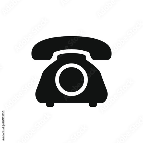Telephone icon flat style isolated on white background. Vector illustration