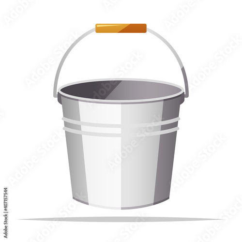 Pail tin bucket vector isolated illustration
