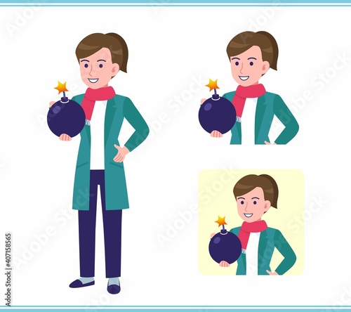 Young woman in a cardigan