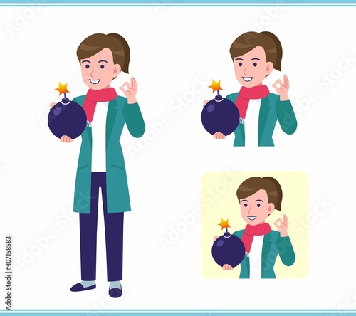 Young woman in a cardigan