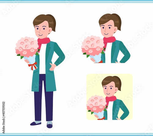 Young woman in a cardigan