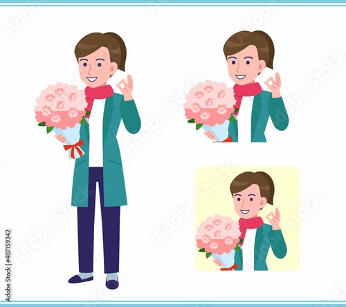 Young woman in a cardigan