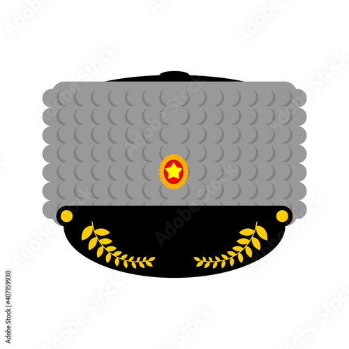 Russian General winter hat. Officer's headdress in Russian army