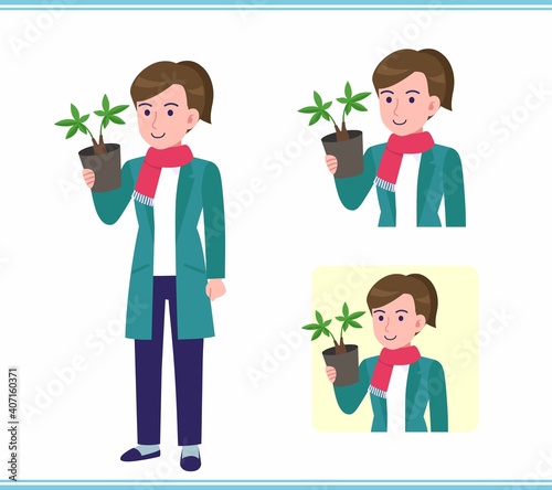 Young woman in a cardigan
