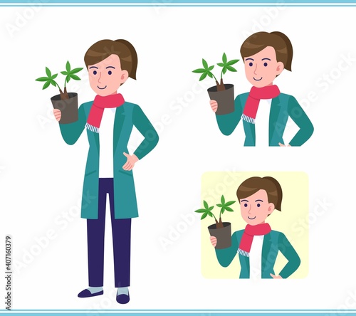 Young woman in a cardigan