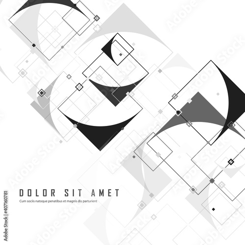 Abstract with square connect for banner design. Abstract geometric background. Geometric shape logo design template. Science technology concept. Future technology concept
