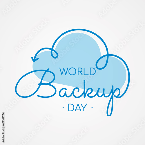 Typography for World Backup Day cloud arrow