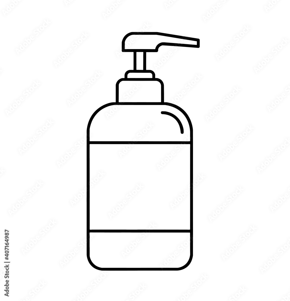 Black flat antiseptic sanitizer icon on white background Black flat antiseptic sanitizer icon on white background