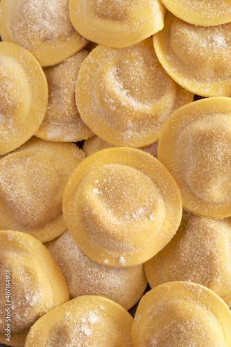 closeup of stuffed pasta vertical format photo