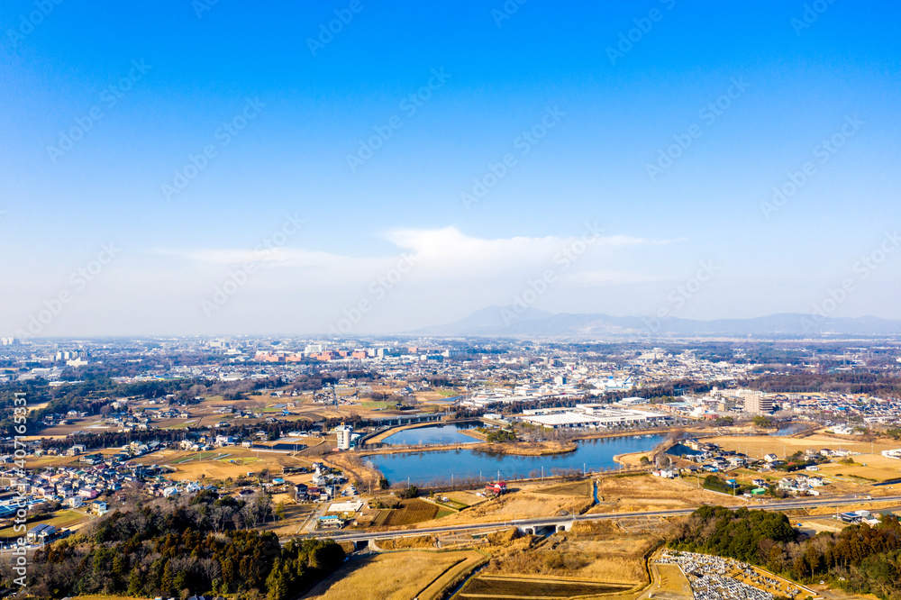 Fototapeta premium つくば市内の街並み 茨城県