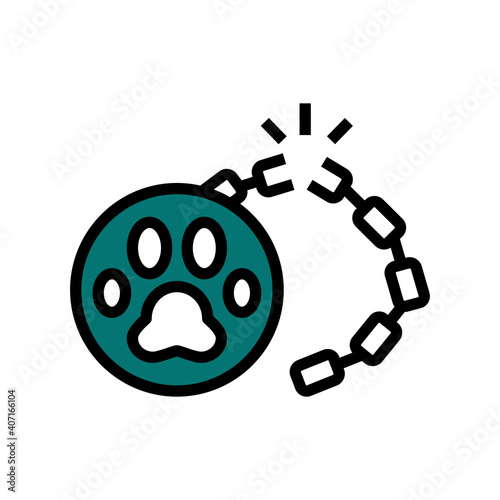 liberation of animal color icon vector. liberation of animal sign. isolated symbol illustration