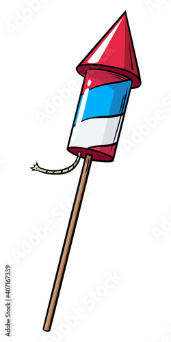Cartoon firework rocket 