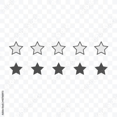 Rating stars icon vector illustration isolated on transparent background.