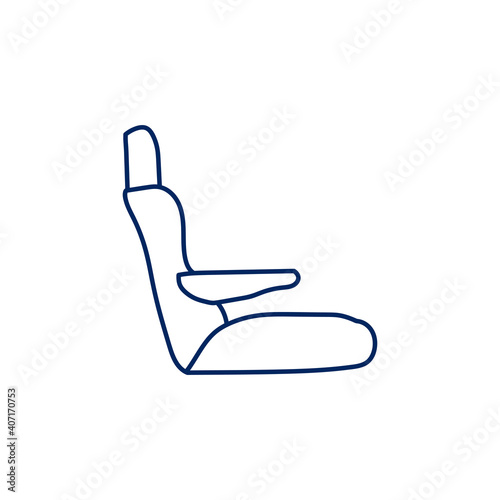 car seat doodle sketch style icon. isolated on white background simple ink hand drawn Vector illustration