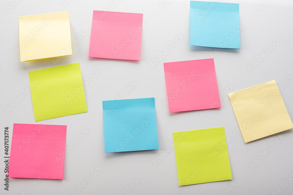 Blank Sticker notes on the white background. Mockup sticky Note Paper. Blank Reminder notes on the white background Blank Sticker notes on the white background. Mockup sticky Note Paper. Blank Reminder notes on the white background