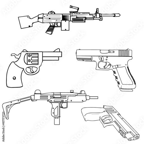 set of guns