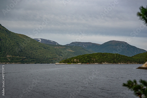 Mountains at a fjord in Norway
