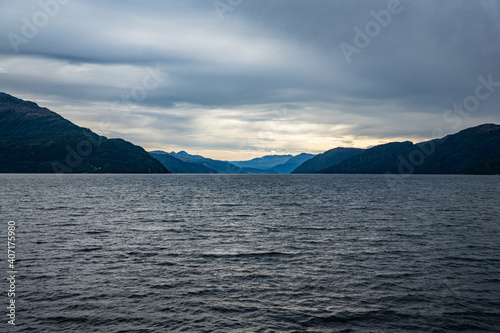 Fototapeta Naklejka Na Ścianę i Meble -  Mountains during the blue hour in Norway