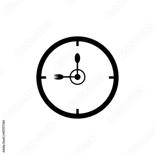 Simple breakfast or dinner hour symbol or icon in black
