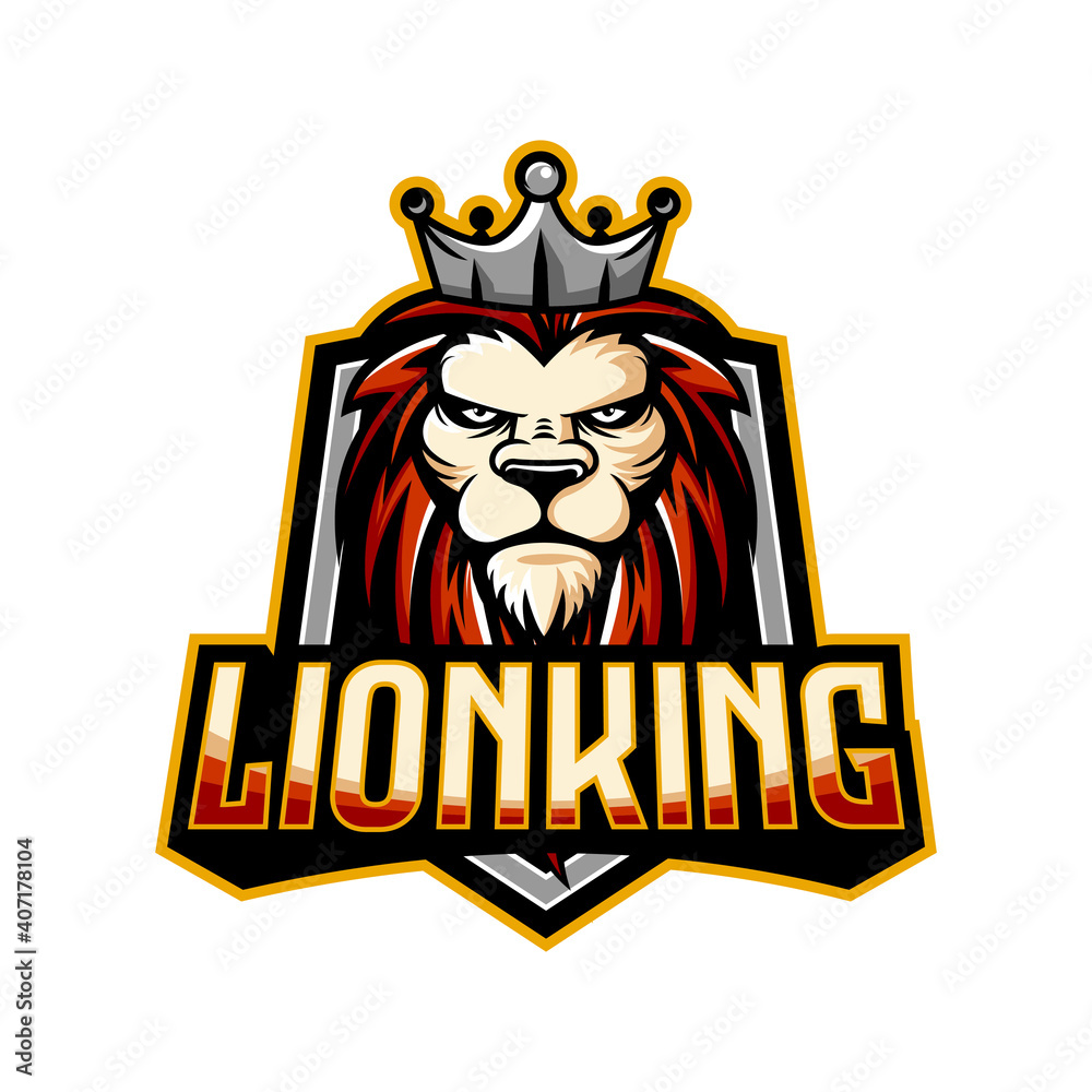 luxury and esport style lion illustration vector logo