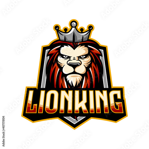 luxury and esport style lion illustration vector logo