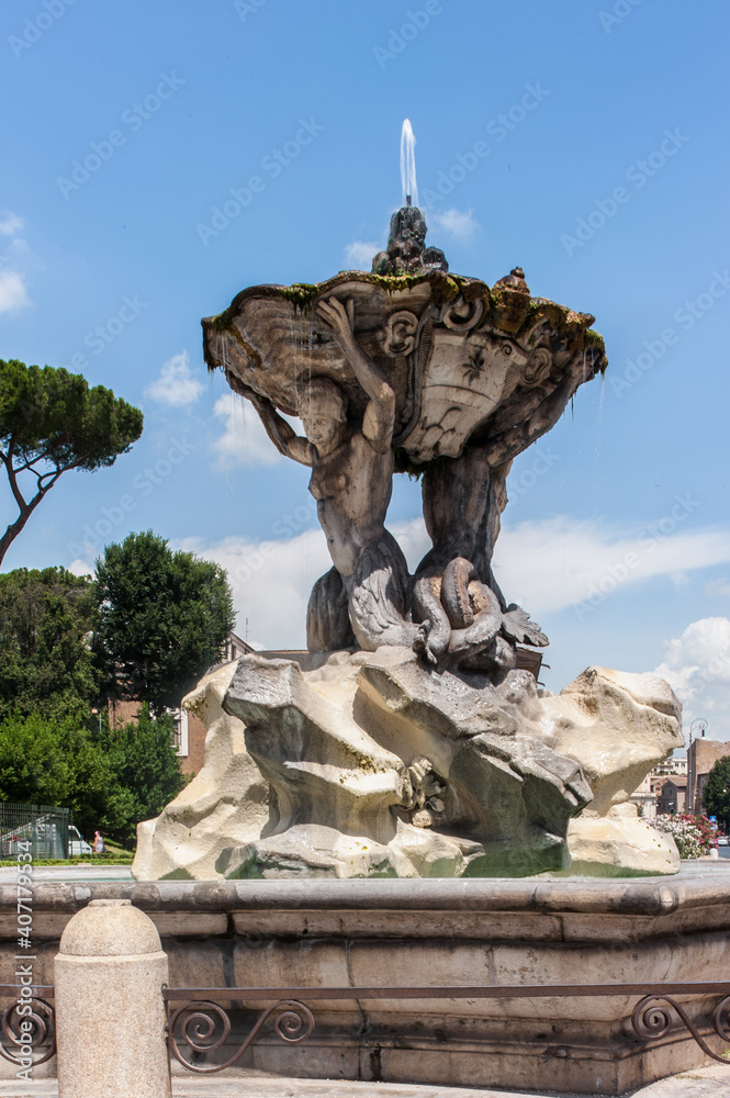 Obraz premium Brunnen der Tritonen in Rom