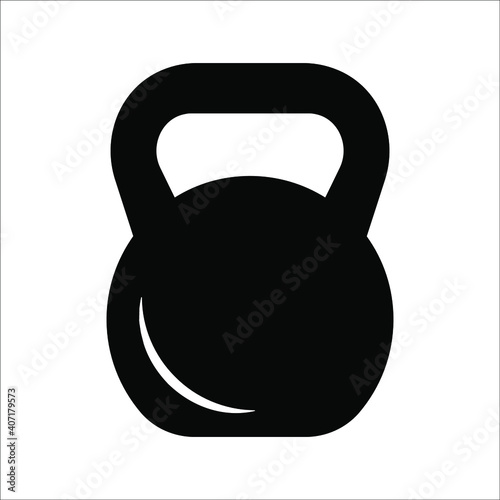 Kettlebell icon. Sport and fitness symbol on white background. color editable