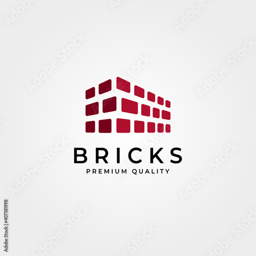 simple brick logo construction pattern vector illustration design