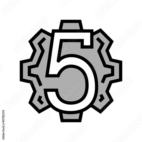 fifth number color icon vector. fifth number sign. isolated symbol illustration