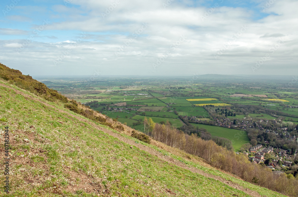 Naklejka premium Malvern hills in the springtime