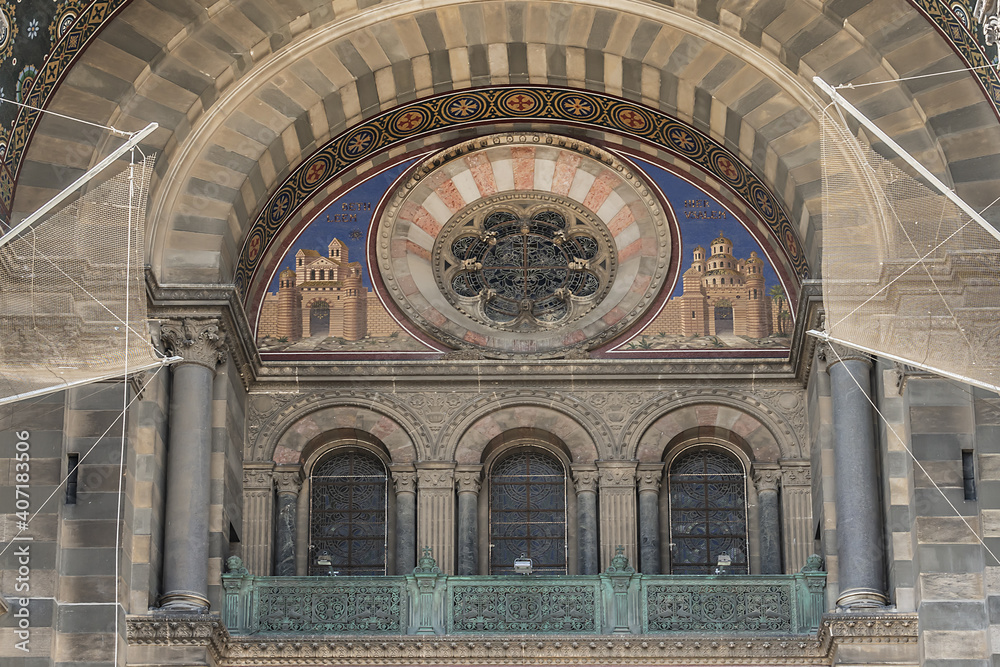 Obraz premium Cathedral of Saint Mary Major (Cathedrale de la Major, 1896) - Roman Catholic cathedral in Marseille, France.