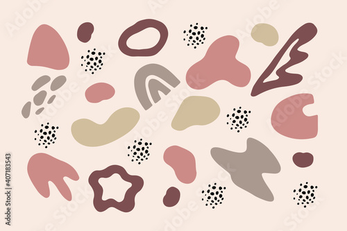 
Set of vector abstract shapes in pastel colors. Hand Drawn Design Elements, Organic Shapes, Abstract Backgrounds