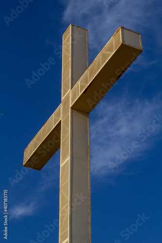 Cross on blue sky